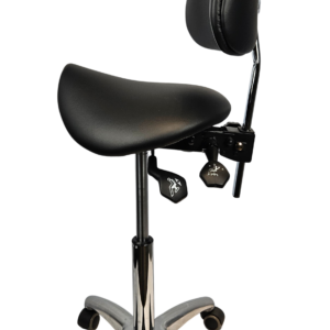 Flight Saddle Stool with Backrest *(Single Saddle) Black ONLY